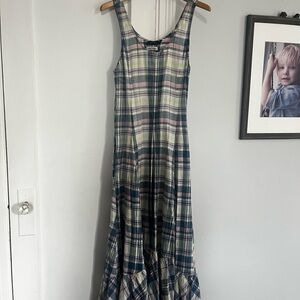 Classic Ralph Lauren Multicolor Plaid Maxi Dress